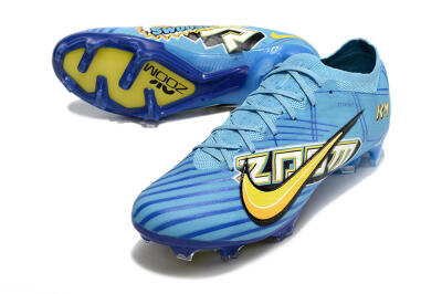 Kylian Mbappe x Nike Air Zoom Mercurial Vapor 15 Elite FG Low-Tops Soccer Cleats - Blue/Yellow/Black