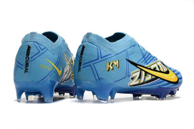 Kylian Mbappe x Nike Air Zoom Mercurial Vapor 15 Elite FG Low-Tops Soccer Cleats - Blue/Yellow/Black