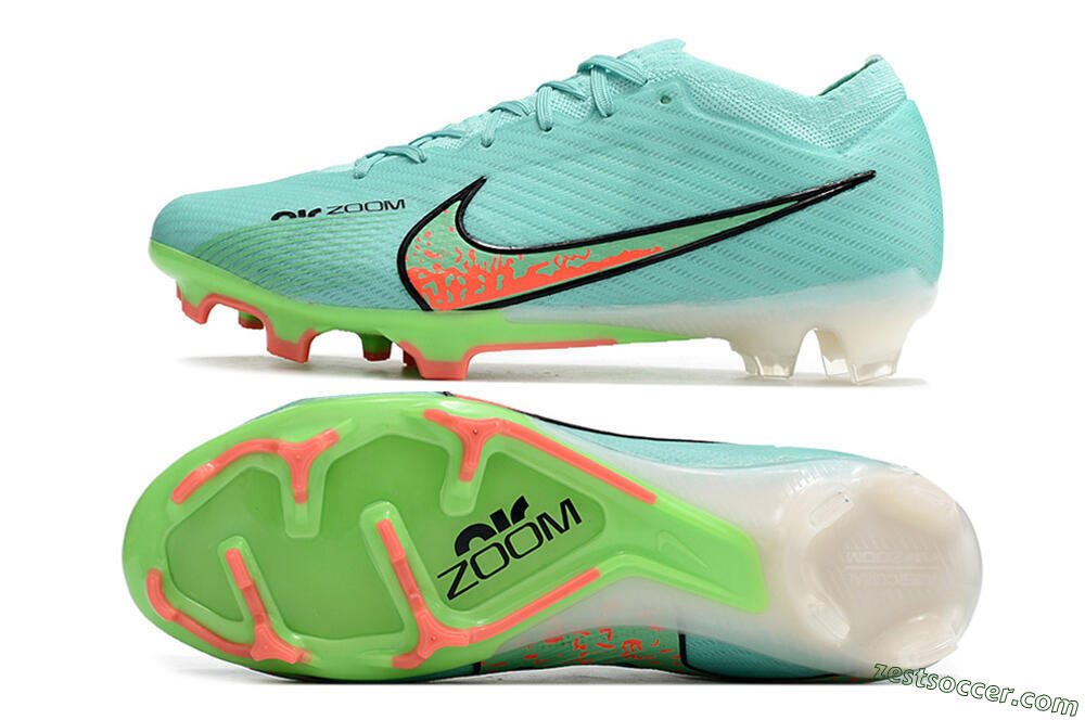 Nike Air Zoom Mercurial Vapor 15 Elite FG Low-Tops Soccer Cleats - Blue/Green/Black 1