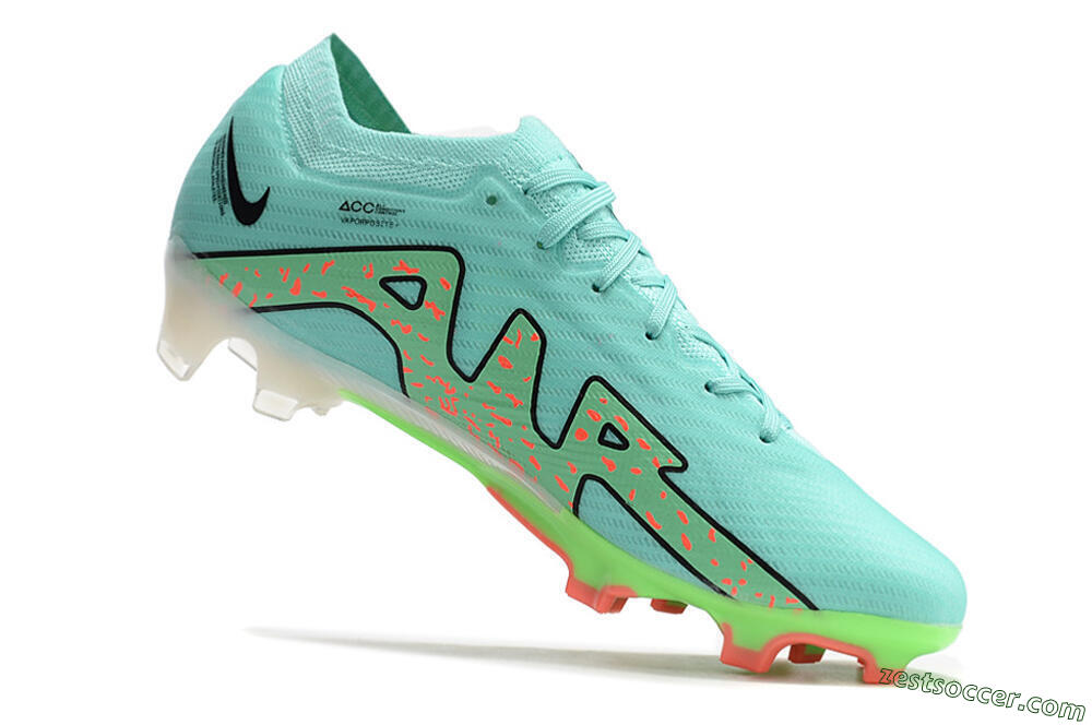 Nike Air Zoom Mercurial Vapor 15 Elite FG Low-Tops Soccer Cleats - Blue/Green/Black 4