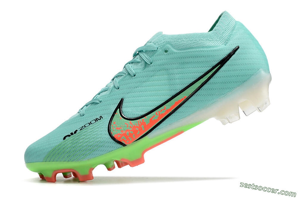 Nike Air Zoom Mercurial Vapor 15 Elite FG Low-Tops Soccer Cleats - Blue/Green/Black 5