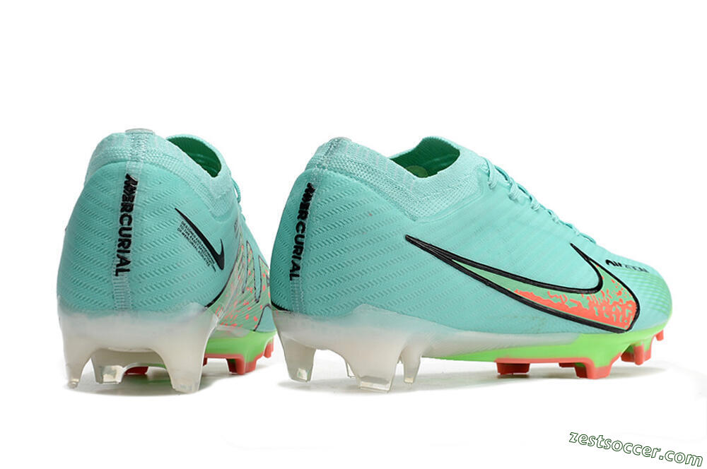 Nike Air Zoom Mercurial Vapor 15 Elite FG Low-Tops Soccer Cleats - Blue/Green/Black 6