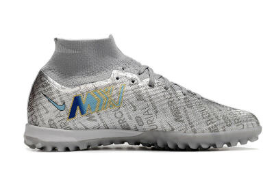 Nike Air Zoom Mercurial Superfly 9 Elite TF High-Tops Soccer Shoes - Silver/Gold