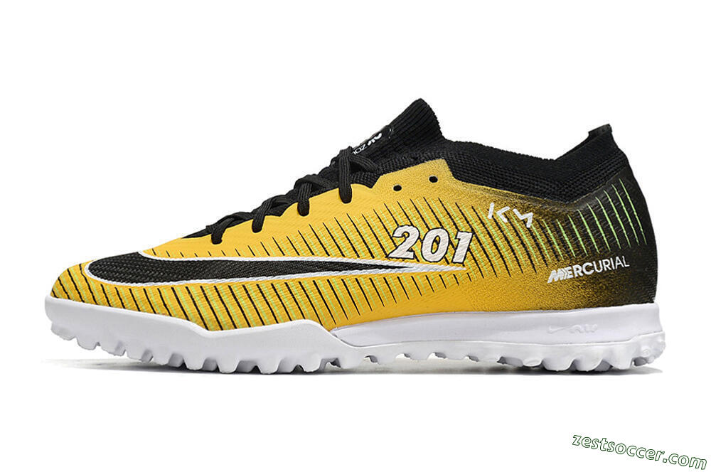Nike Air Zoom Mercurial Vapor 15 Elite TF Low-Tops Soccer Shoes - Yellow/Black/White 2