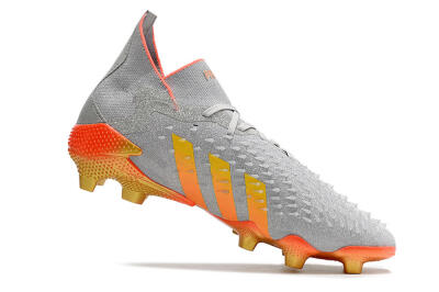 Adidas Predator Freak.1 FG High-Tops Soccer Cleats - Grey/Orange/Gold