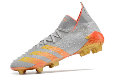 Adidas Predator Freak.1 FG High-Tops Soccer Cleats - Grey/Orange/Gold