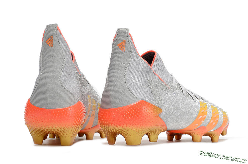 Adidas Predator Freak.1 FG High-Tops Soccer Cleats - Grey/Orange/Gold 6