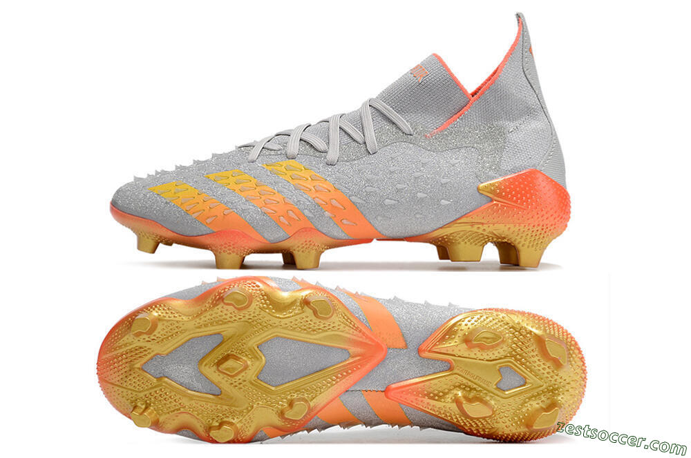 Adidas Predator Freak.1 FG High-Tops Soccer Cleats - Grey/Orange/Gold 1