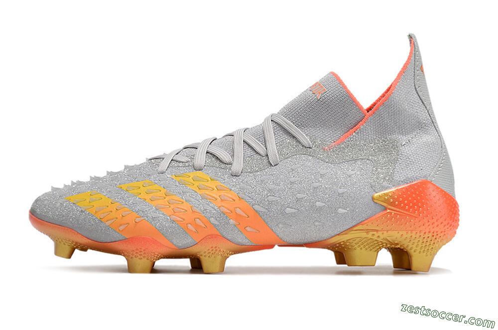 Adidas Predator Freak.1 FG High-Tops Soccer Cleats - Grey/Orange/Gold 2