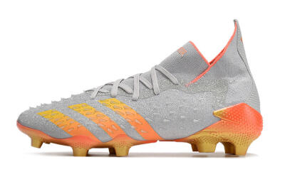 Adidas Predator Freak.1 FG High-Tops Soccer Cleats - Grey/Orange/Gold