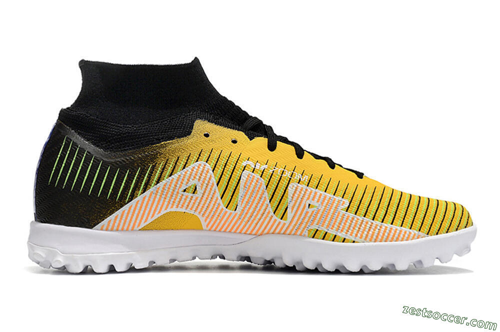 Nike Air Zoom Mercurial Superfly 9 Elite TF High-Tops Soccer Shoes - Yellow/Black/White 5