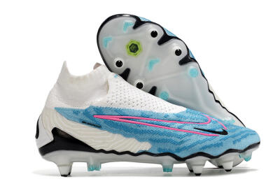 Nike Phantom GX Elite DF SG Low-Tops Soccer Cleats - White/Blue/Pink