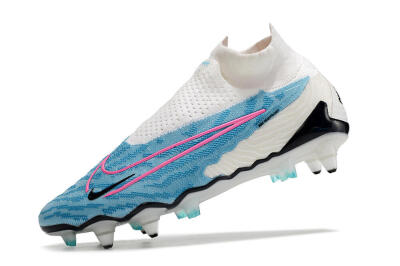 Nike Phantom GX Elite DF SG Low-Tops Soccer Cleats - White/Blue/Pink
