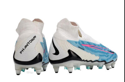 Nike Phantom GX Elite DF SG Low-Tops Soccer Cleats - White/Blue/Pink