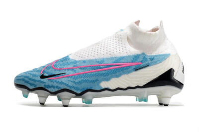 Nike Phantom GX Elite DF SG Low-Tops Soccer Cleats - White/Blue/Pink