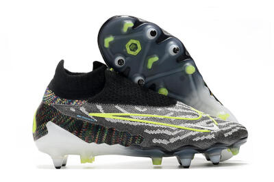 Nike Phantom GX Elite DF SG Low-Tops Soccer Cleats - Black/Grey/Yellow