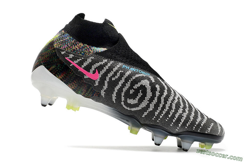 Nike Phantom GX Elite DF SG Low-Tops Soccer Cleats - Black/Grey/Yellow 4