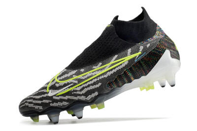 Nike Phantom GX Elite DF SG Low-Tops Soccer Cleats - Black/Grey/Yellow
