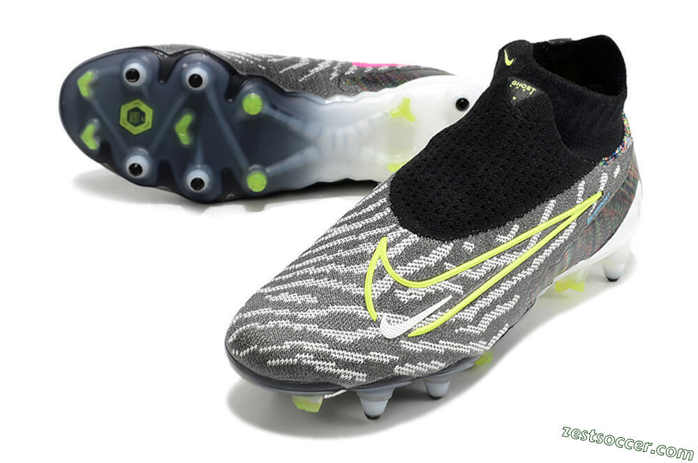 Nike Phantom GX Elite DF SG Low-Tops Soccer Cleats - Black/Grey/Yellow 3