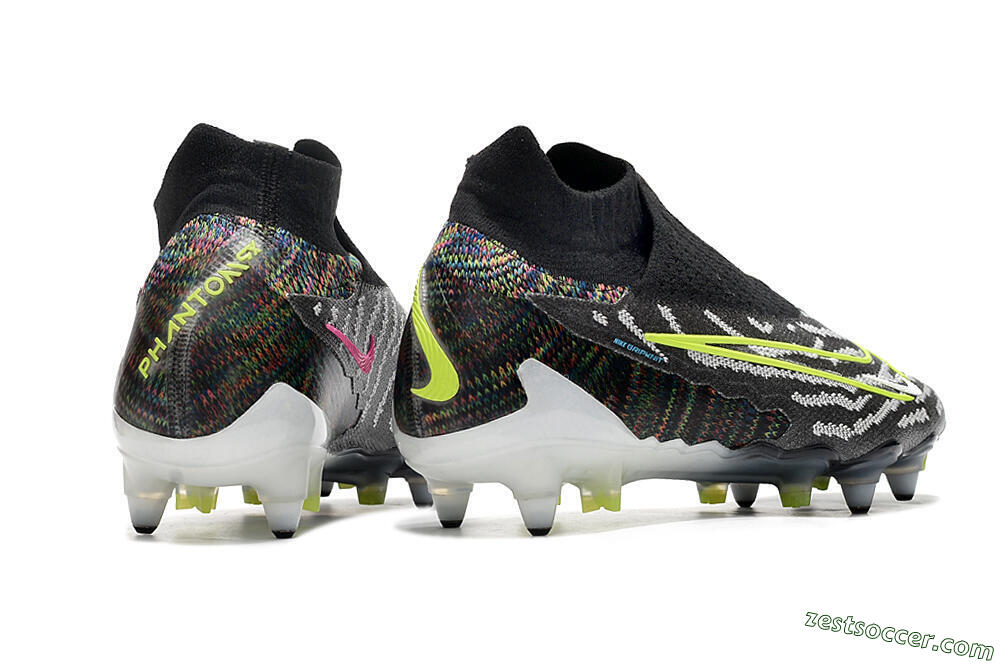 Nike Phantom GX Elite DF SG Low-Tops Soccer Cleats - Black/Grey/Yellow 6
