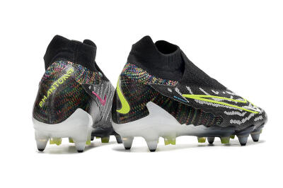 Nike Phantom GX Elite DF SG Low-Tops Soccer Cleats - Black/Grey/Yellow