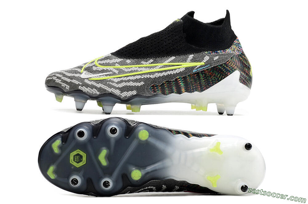 Nike Phantom GX Elite DF SG Low-Tops Soccer Cleats - Black/Grey/Yellow 1