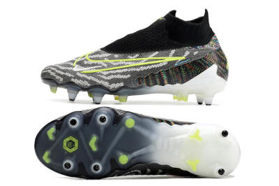 Nike Phantom GX Elite DF SG Low-Tops Soccer Cleats - Black/Grey/Yellow