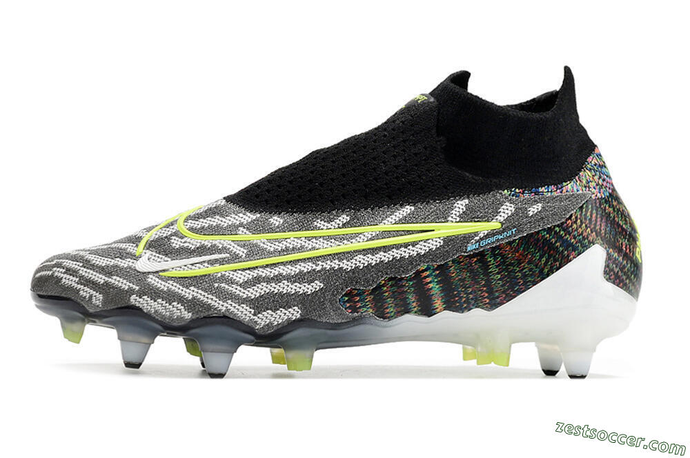 Nike Phantom GX Elite DF SG Low-Tops Soccer Cleats - Black/Grey/Yellow 2