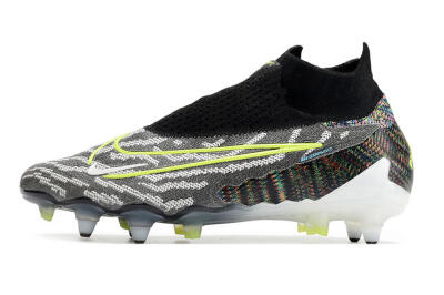 Nike Phantom GX Elite DF SG Low-Tops Soccer Cleats - Black/Grey/Yellow