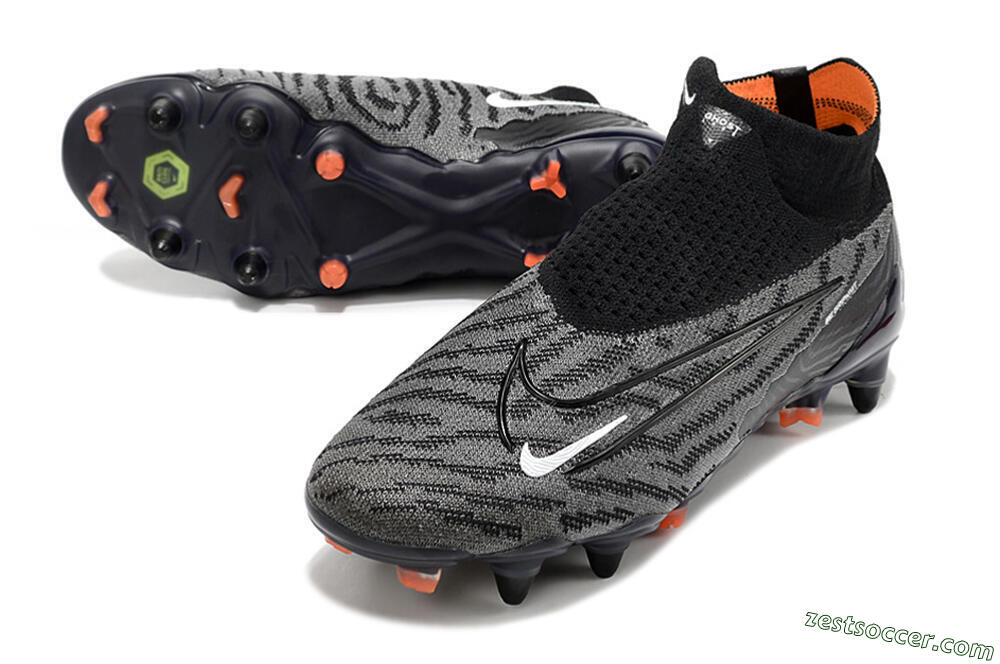 Nike Phantom GX Elite DF SG Low-Tops Soccer Cleats - Black/Grey/White 3