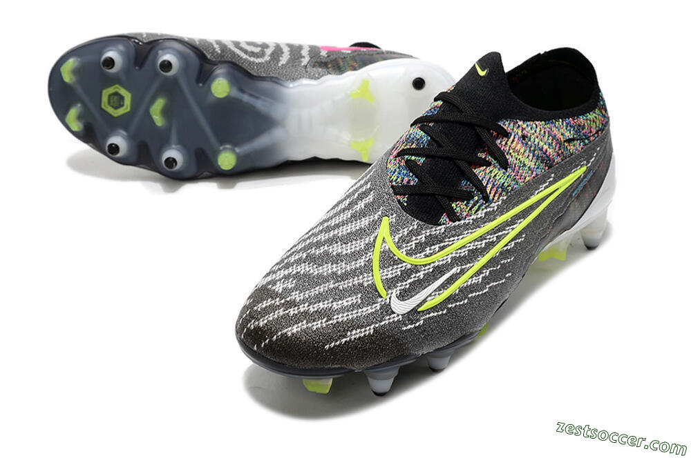 Nike Phantom GX Elite SG Low-Tops Soccer Cleats - Black/Grey/Yellow 3