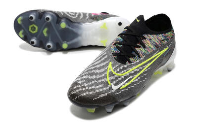 Nike Phantom GX Elite SG Low-Tops Soccer Cleats - Black/Grey/Yellow