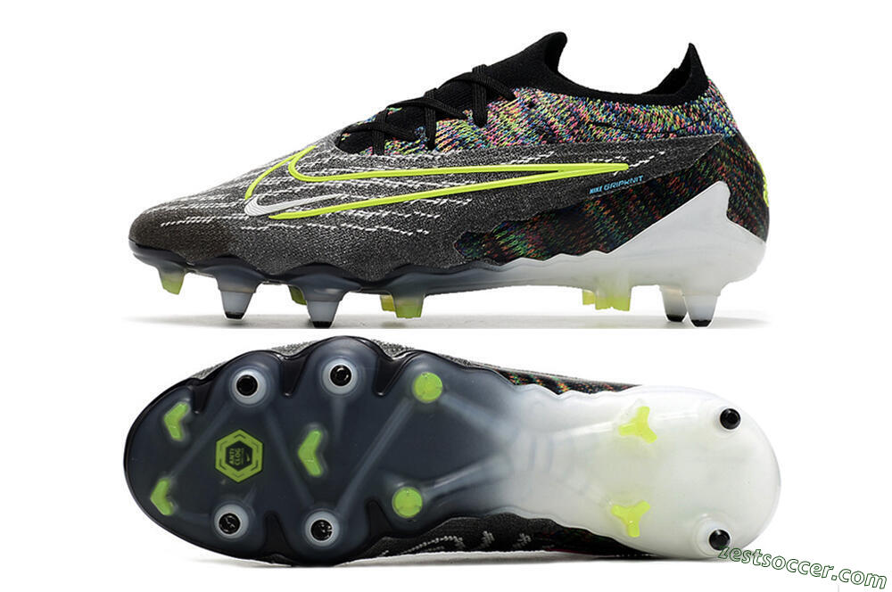 Nike Phantom GX Elite SG Low-Tops Soccer Cleats - Black/Grey/Yellow 1