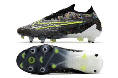 Nike Phantom GX Elite SG Low-Tops Soccer Cleats - Black/Grey/Yellow