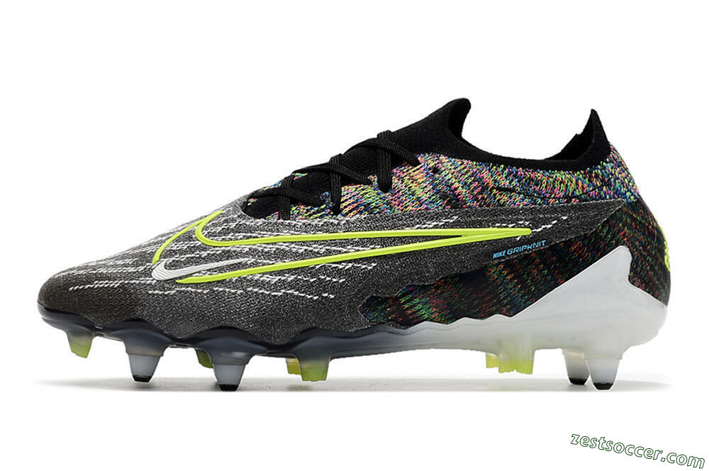 Nike Phantom GX Elite SG Low-Tops Soccer Cleats - Black/Grey/Yellow 2