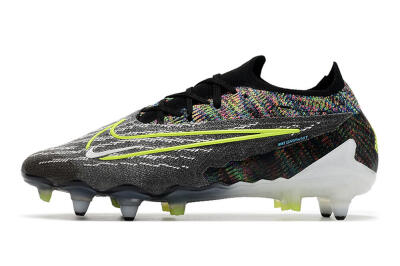 Nike Phantom GX Elite SG Low-Tops Soccer Cleats - Black/Grey/Yellow