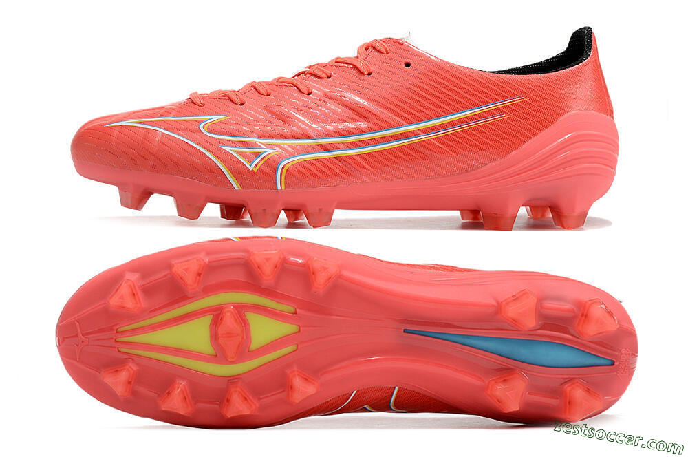 Mizuno Alpha Made in Japan FG Low-Tops Soccer Cleats - Red/Yelllow/Blue 1
