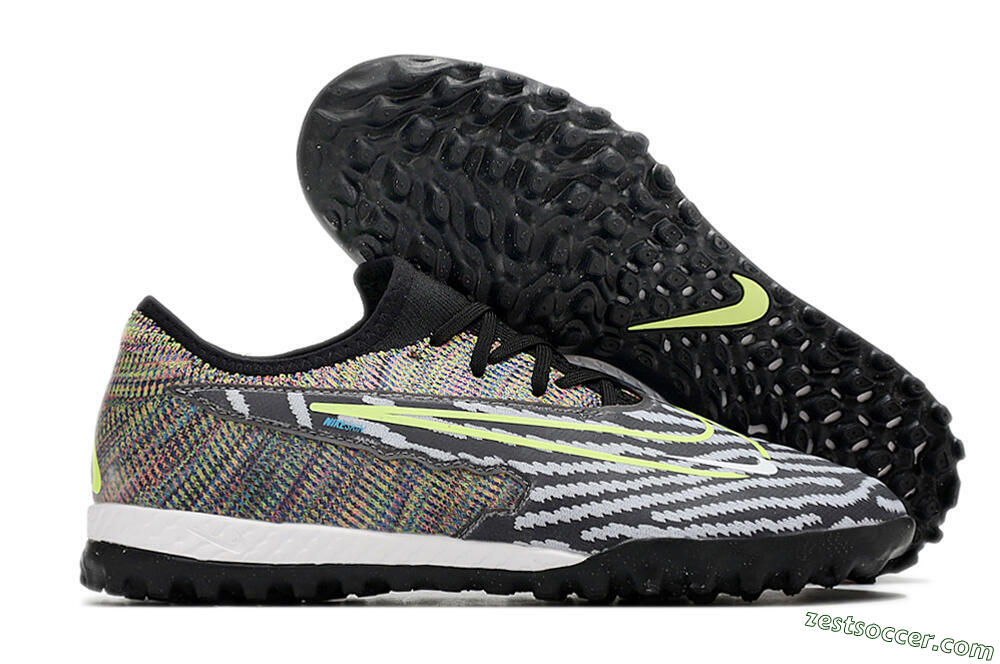 Nike React Phantom GX Pro TF Low-Tops Soccer Shoes - Black/Grey/Yellow 0