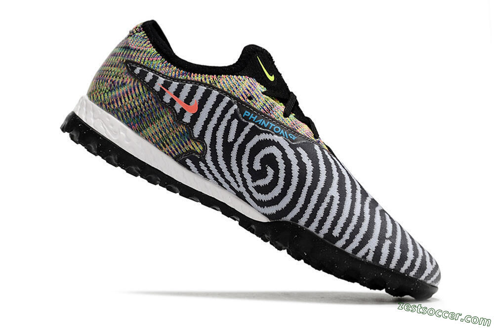 Nike React Phantom GX Pro TF Low-Tops Soccer Shoes - Black/Grey/Yellow 4