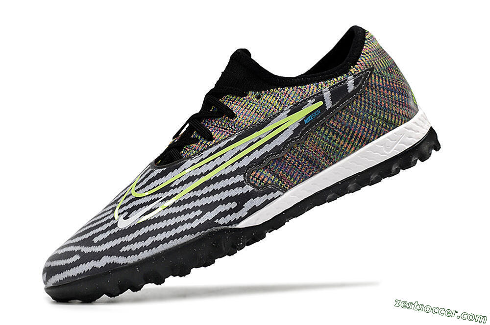 Nike React Phantom GX Pro TF Low-Tops Soccer Shoes - Black/Grey/Yellow 5