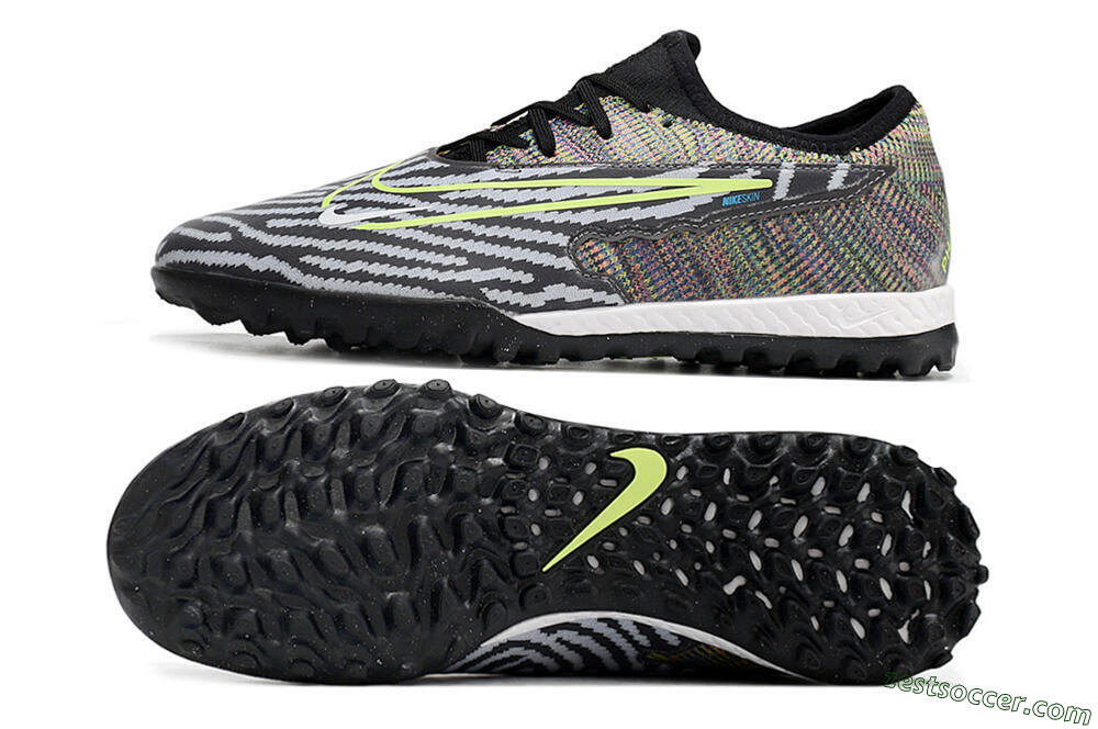 Nike React Phantom GX Pro TF Low-Tops Soccer Shoes - Black/Grey/Yellow 1