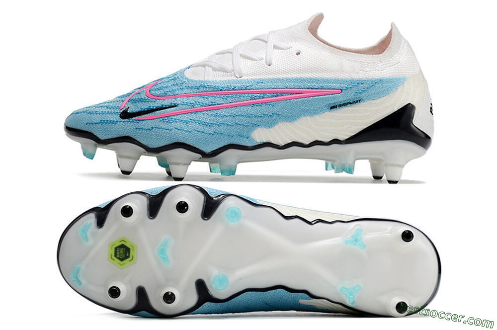 Nike Phantom GX Elite SG Low-Tops Soccer Cleats - Blue/White/Pink 1