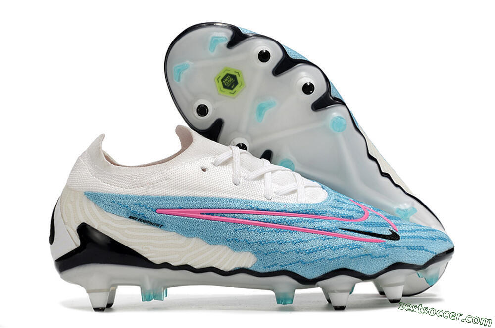 Nike Phantom GX Elite SG Low-Tops Soccer Cleats - Blue/White/Pink 0