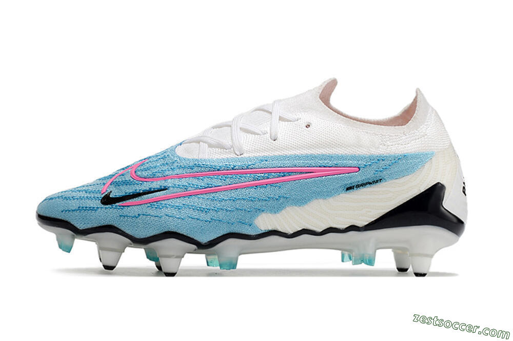Nike Phantom GX Elite SG Low-Tops Soccer Cleats - Blue/White/Pink 2
