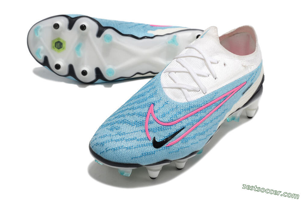 Nike Phantom GX Elite SG Low-Tops Soccer Cleats - Blue/White/Pink 3