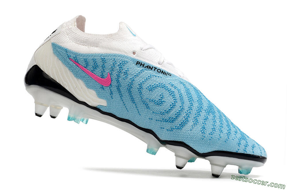Nike Phantom GX Elite SG Low-Tops Soccer Cleats - Blue/White/Pink 4