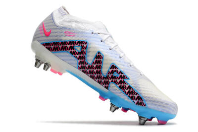 Nike Air Zoom Mercurial Vapor 15 Elite FG Low-Tops Soccer Cleats - White/Grey/Blue