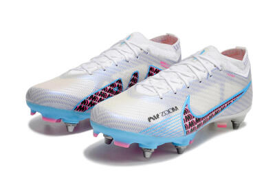Nike Air Zoom Mercurial Vapor 15 Elite FG Low-Tops Soccer Cleats - White/Grey/Blue