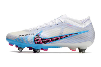 Nike Air Zoom Mercurial Vapor 15 Elite FG Low-Tops Soccer Cleats - White/Grey/Blue