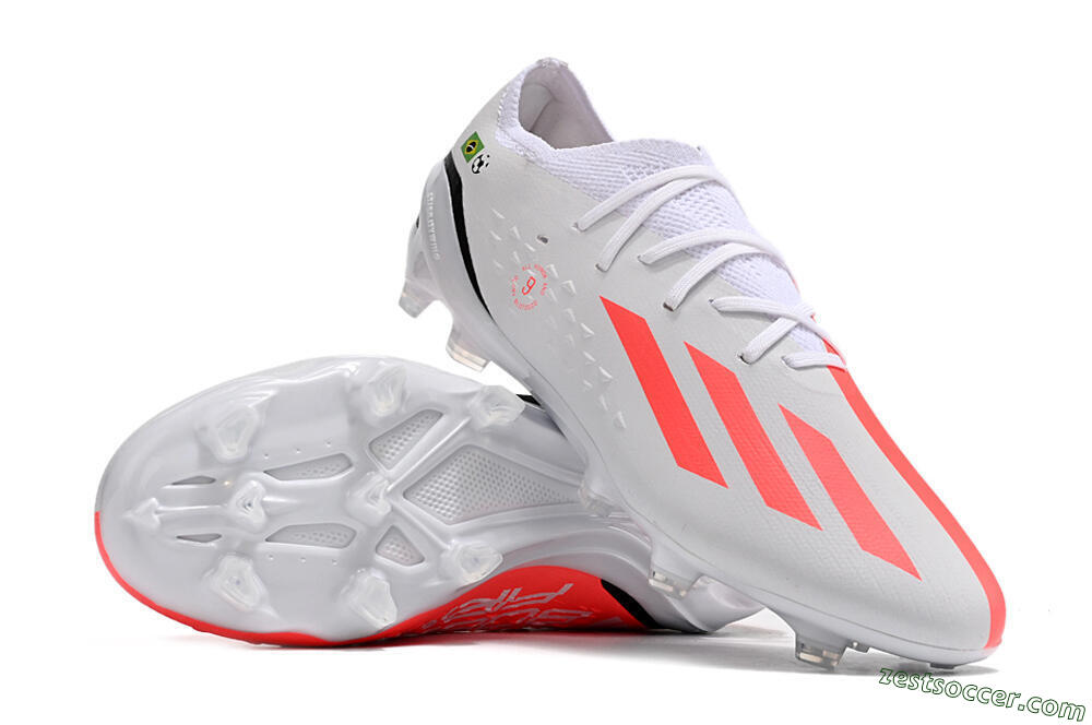 Adidas X Speedportal.1 Brazil FG Low-Tops Soccer Cleats - White/Orange/Black 3